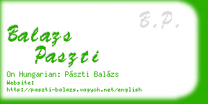balazs paszti business card