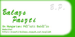 balazs paszti business card